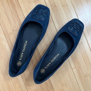 Suede square toe flats